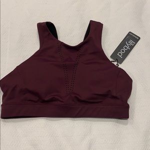 Lilybod brand new with tags plum red sports bra